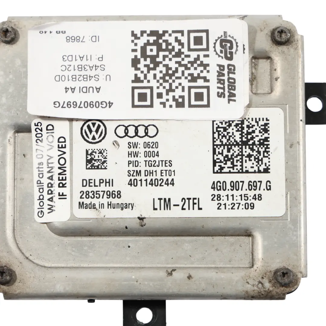 Volkswagen Golf Mk7 Module Commande Ballast Phare LED Feux Jour Avant - SKU 4G0907697G - Numéro de pièce 4G0907697G