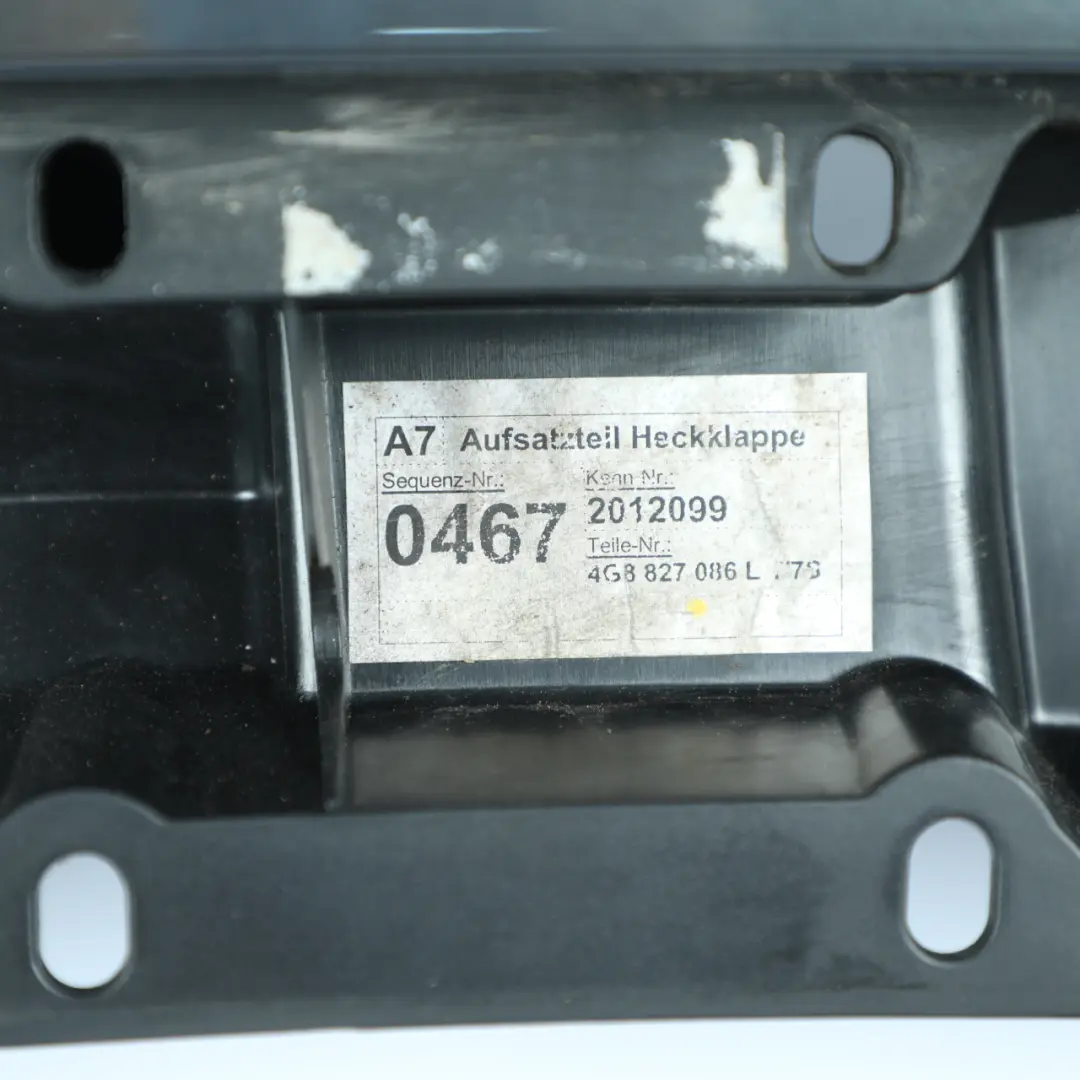 Sportback Rear Spoiler Tailgate Trunk Panel Daytona Grey Pearl - Z7S to Audi A7 4G with Part number 4G8827987A Audi A7 4G Sportback Rear Spoiler Tailgate Trunk Panel Daytona Grey Pearl - Z7S - SKU 4G8827987A-DGR - Part number 4G8827987A