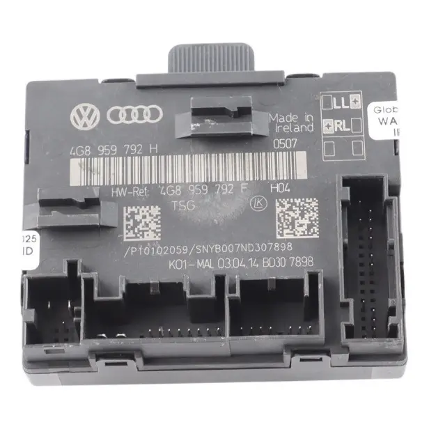 4G8 Door Control Module Passenger Side Front to Audi A7 with Part number 4G8959792H Audi A7 4G8 Door Control Module Passenger Side Front - SKU 4G8959792H - Part number 4G8959792H