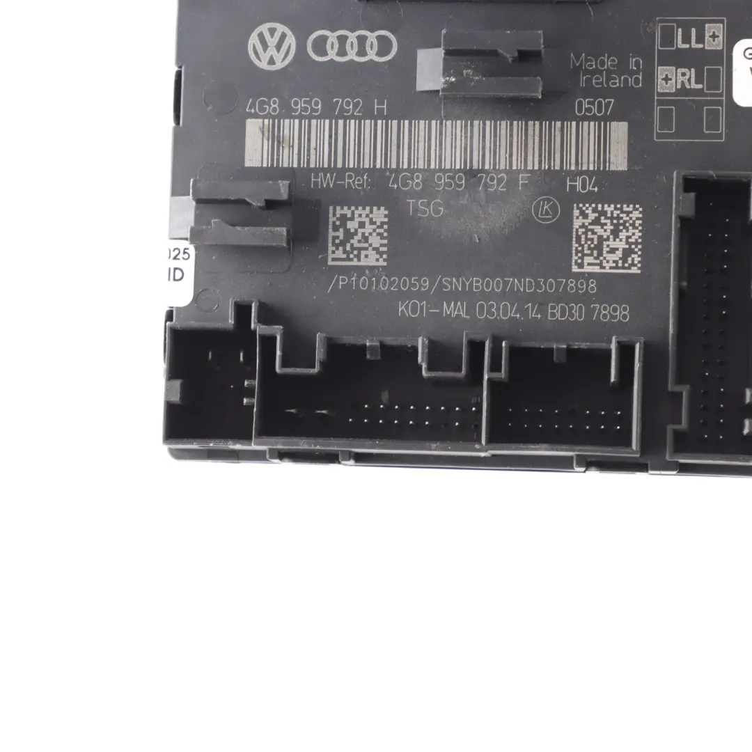 Audi A7 4G8 Door Control Module Passenger Side Front - SKU 4G8959792H - Part number 4G8959792H