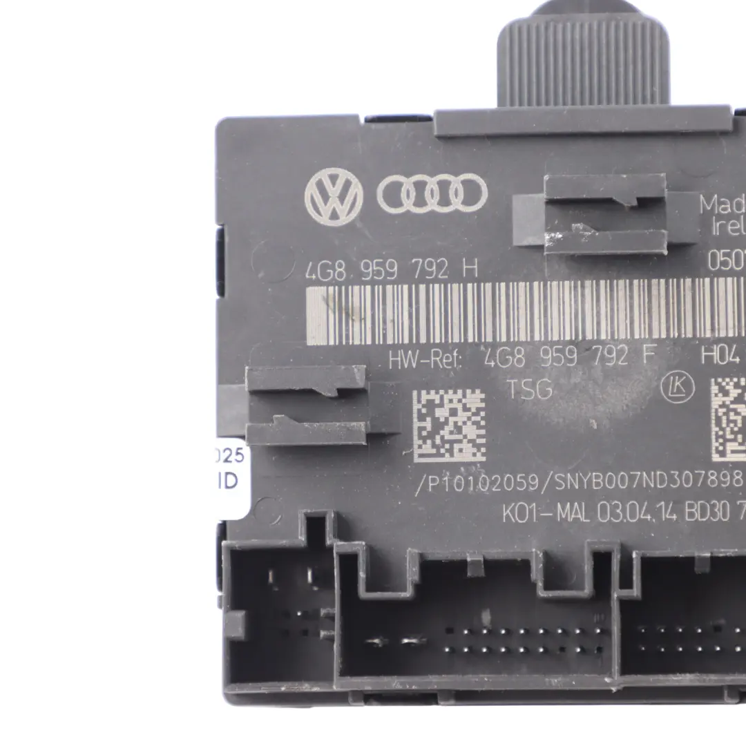 4G8 Door Control Module Passenger Side Front to Audi A7 with Part number 4G8959792H Audi A7 4G8 Door Control Module Passenger Side Front - SKU 4G8959792H - Part number 4G8959792H