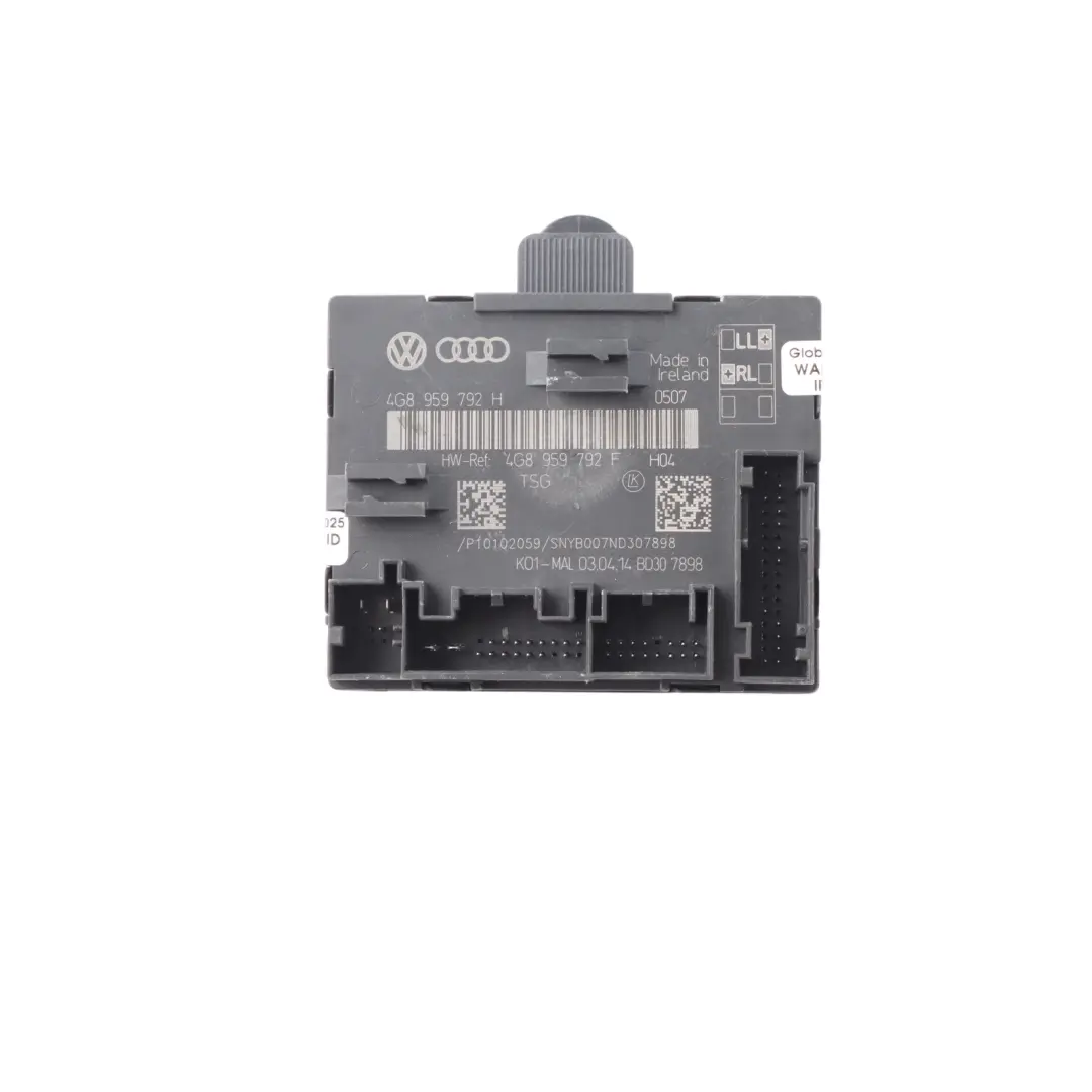 Audi A7 4G8 Door Control Module Passenger Side Front - SKU 4G8959792H - Part number 4G8959792H