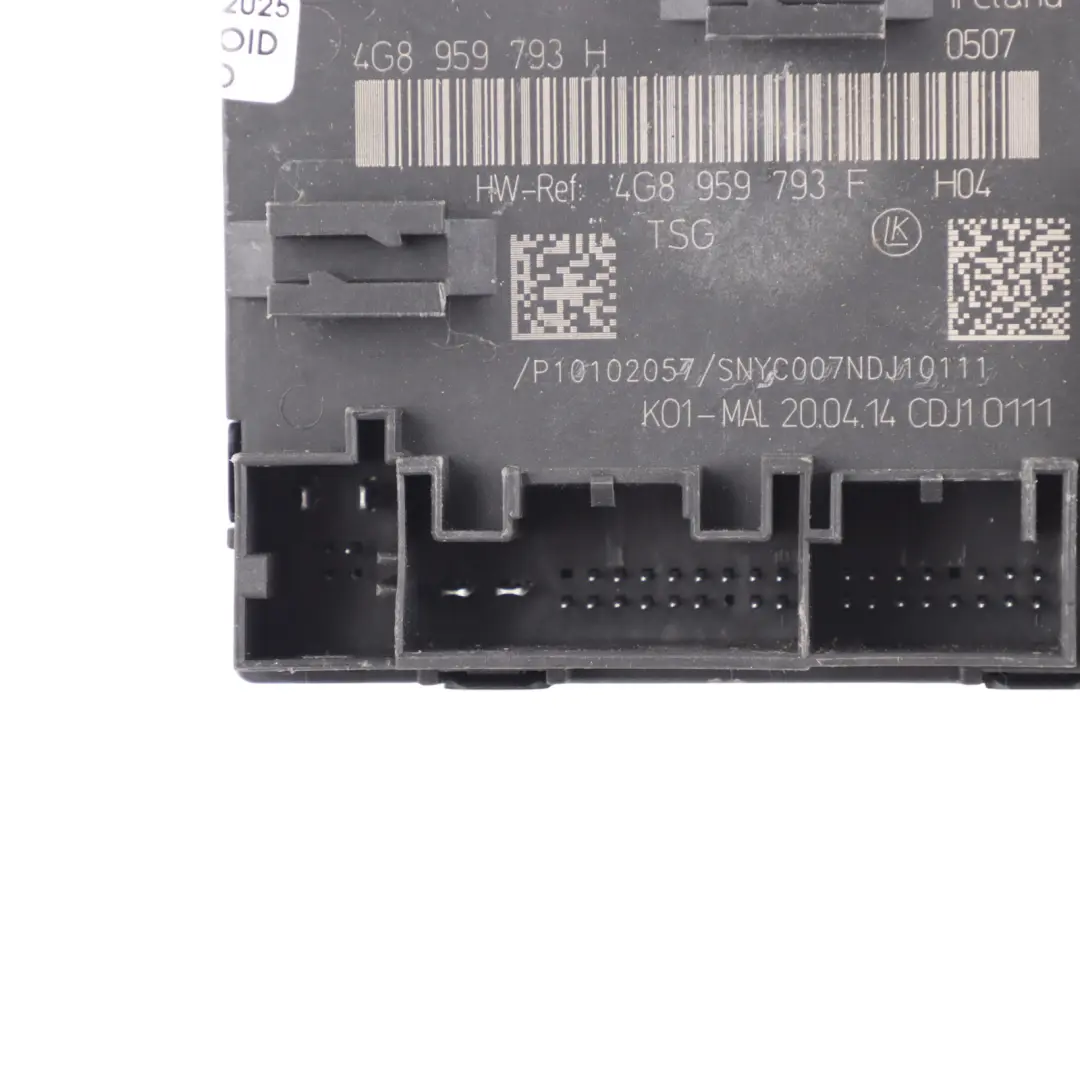 Front Door Module Driver's Side Control Unit ECU to Audi A7 4G with Part number 4G8959793H Audi A7 4G Front Door Module Driver's Side Control Unit ECU - SKU 4G8959793H - Part number 4G8959793H