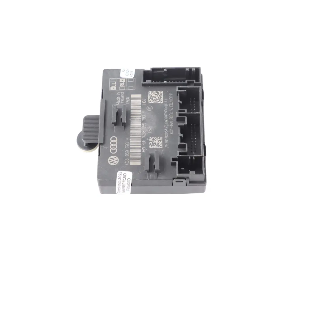 Moduł Sterownik Drzwi Przednich Lewy do Audi A7 4G o numerze 4G8959793H Audi A7 4G Moduł Sterownik Drzwi Przednich Lewy - SKU 4G8959793H - Numer Części 4G8959793H