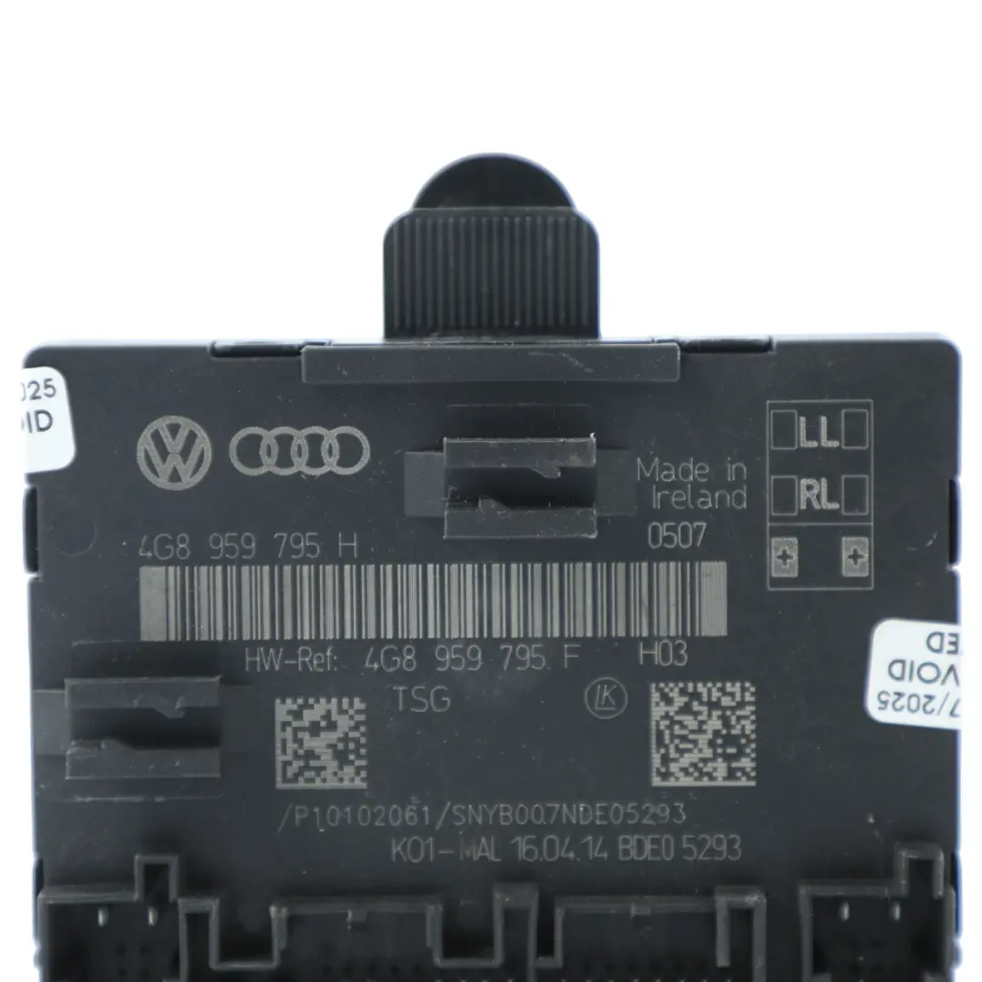 Modulo Controllo Portiera Posteriore ECU Sinistra Destra 4G8959795H per Audi A7 4G con numero di parte 4G8959795F Audi A7 4G Modulo Controllo Portiera Posteriore ECU Sinistra Destra 4G8959795H - SKU 4G8959795F - Numero di parte 4G8959795F