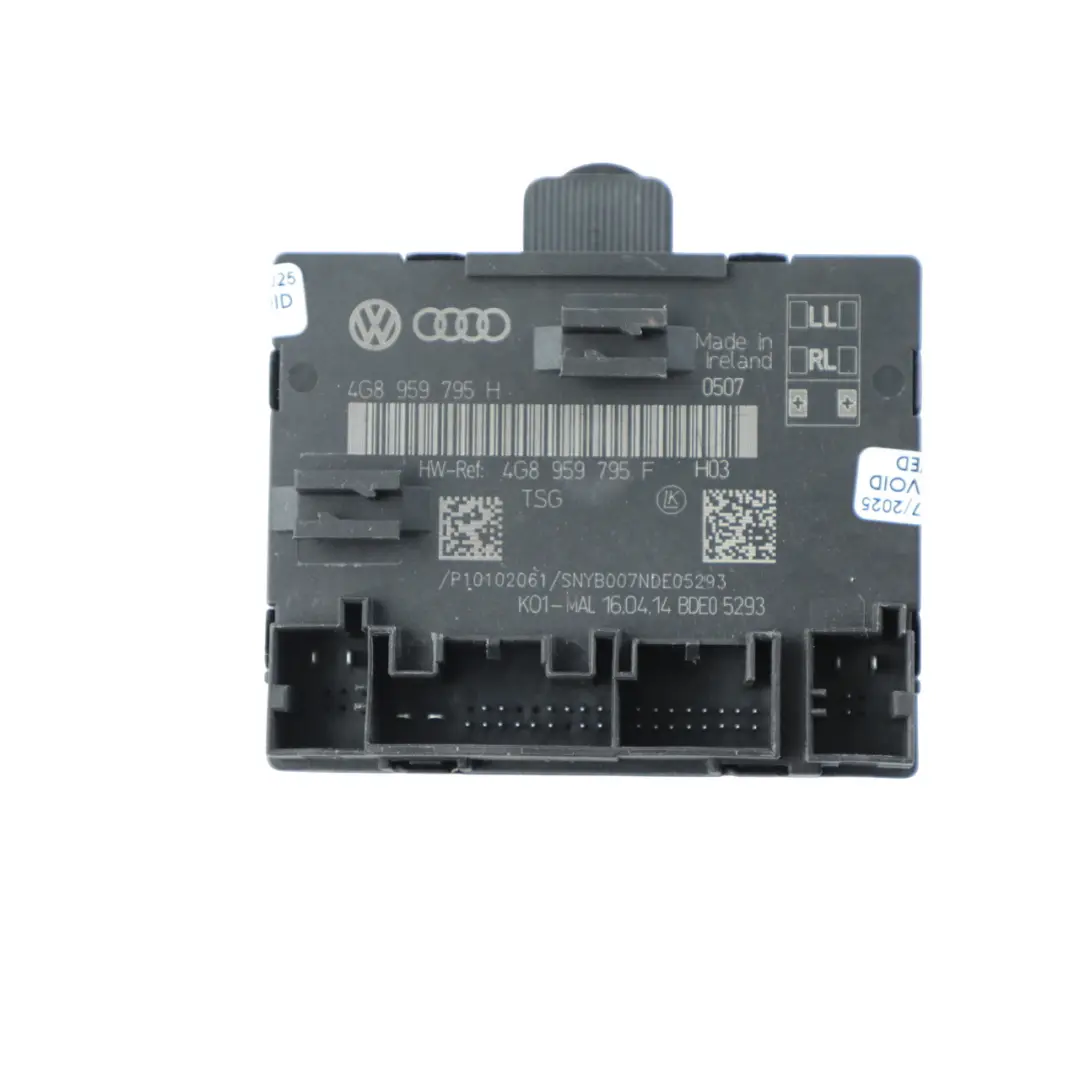 Audi A7 4G Modulo Controllo Portiera Posteriore ECU Sinistra Destra 4G8959795H - SKU 4G8959795F - Numero di parte 4G8959795F