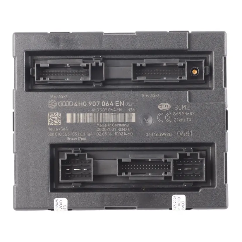 Body Comfort Convenience Module Unit ECU to Audi A7 4G BCM with Part number 4H0907064EN Audi A7 4G BCM Body Comfort Convenience Module Unit ECU - SKU 4H0907064EN - Part number 4H0907064EN