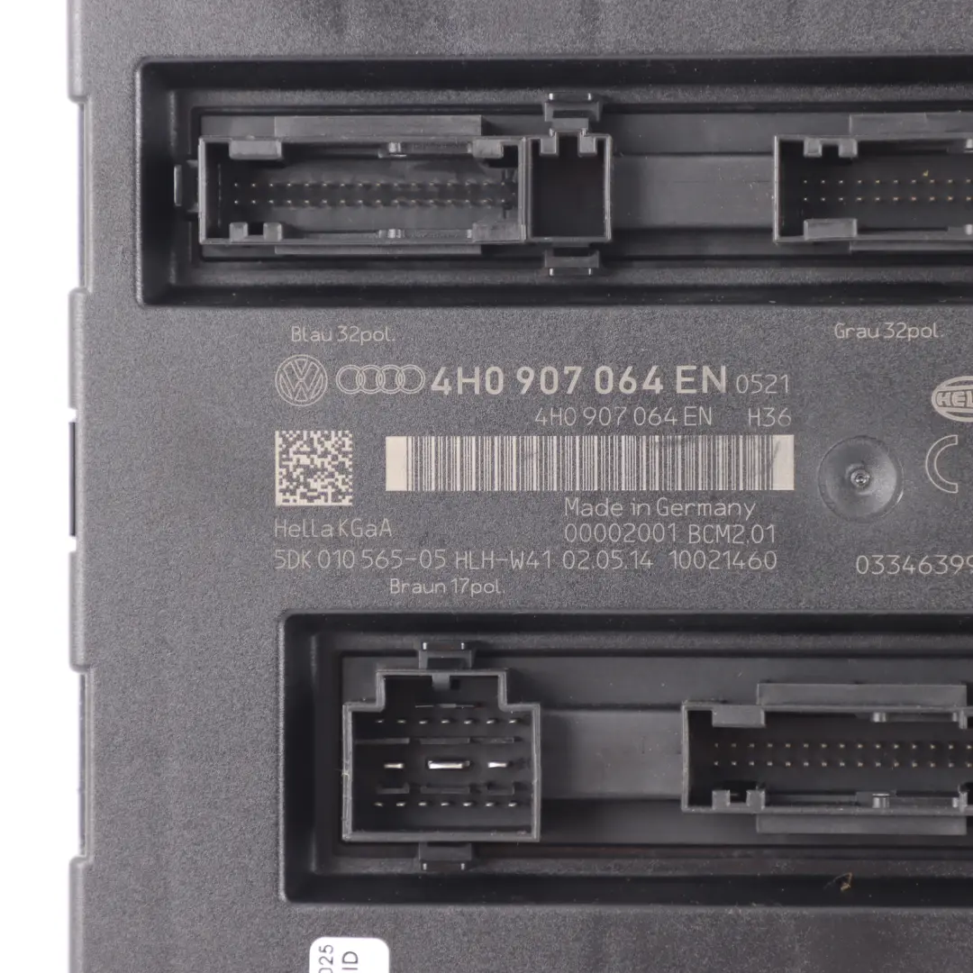 Body Comfort Convenience Module Unit ECU to Audi A7 4G BCM with Part number 4H0907064EN Audi A7 4G BCM Body Comfort Convenience Module Unit ECU - SKU 4H0907064EN - Part number 4H0907064EN