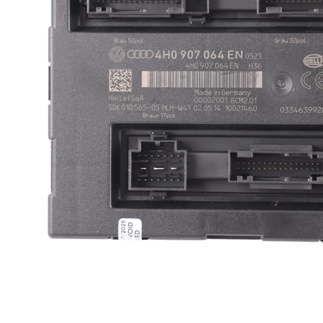 Body Comfort Convenience Module Unit ECU to Audi A7 4G BCM with Part number 4H0907064EN Audi A7 4G BCM Body Comfort Convenience Module Unit ECU - SKU 4H0907064EN - Part number 4H0907064EN