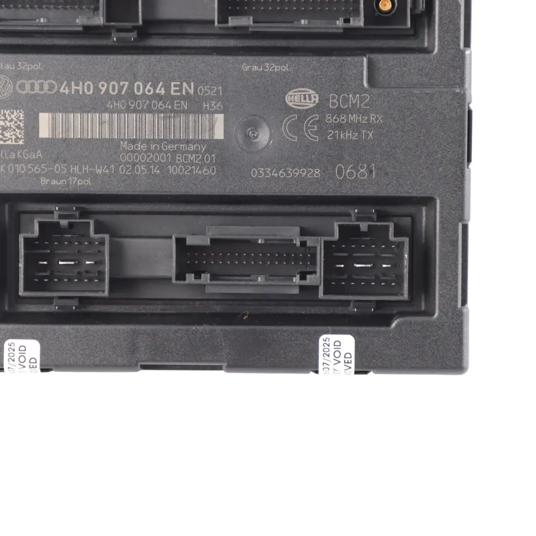 Audi A7 4G BCM Body Comfort Convenience Module Unit ECU - SKU 4H0907064EN - Part number 4H0907064EN