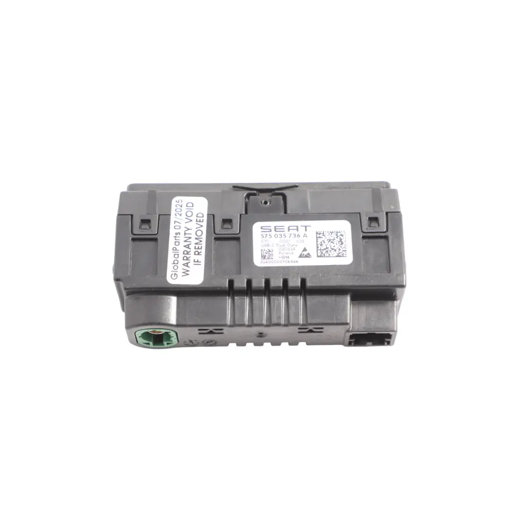 Seat Ibiza FR Doppel USB C Ladeanschluss Steckdose Anschluss - SKU 575035736A - Teilenummer 575035736A