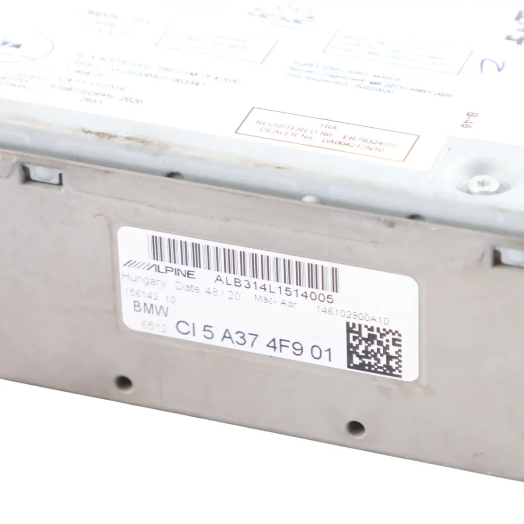 BMW F40 Radio CD Player Head Unit Navigation Sat Nav CIC Alpine - SKU 5A374F9 - Part number 5A374F9