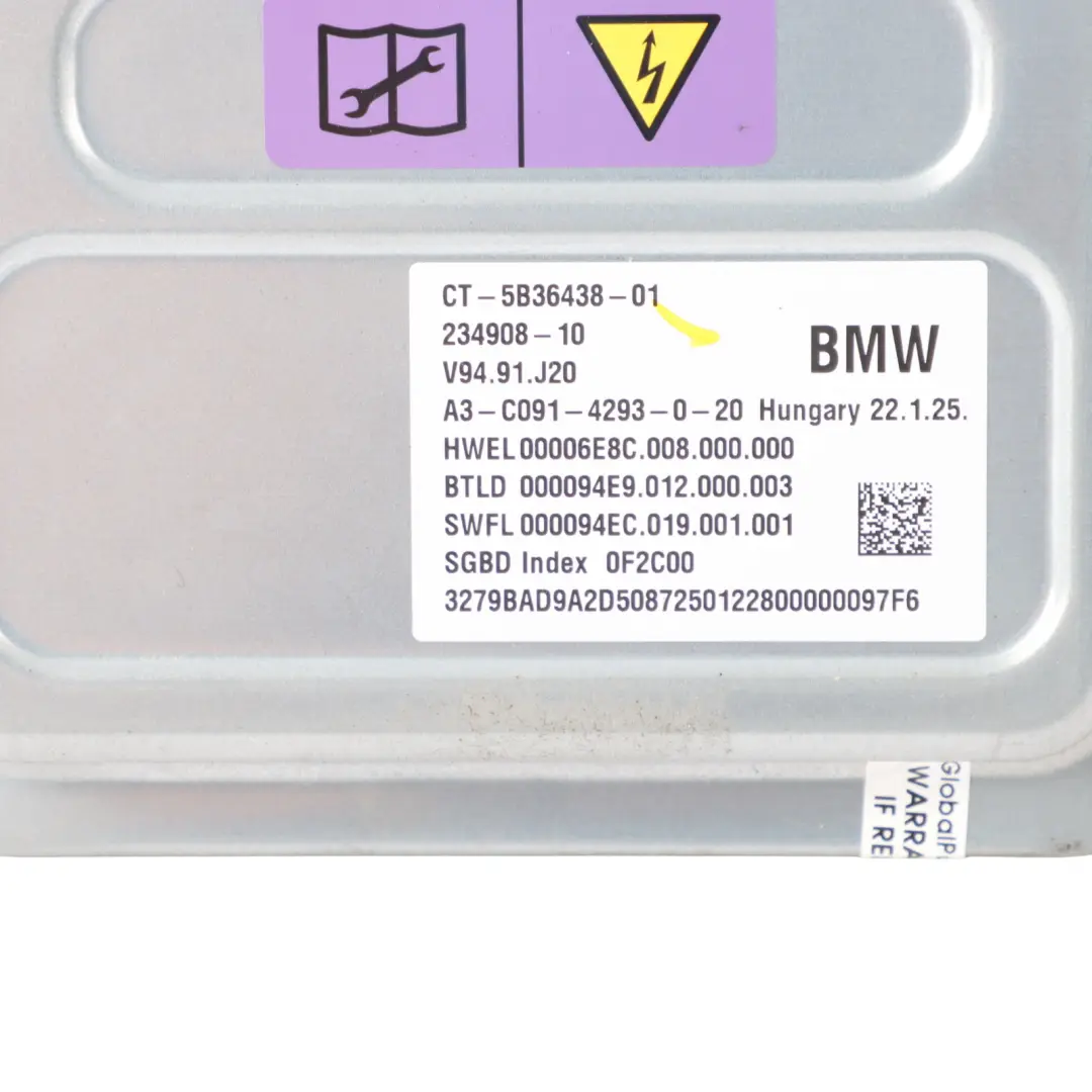 Module BMW F70 F74 U06 Electric Control Unit to Hybrid with Part number 5B36438 Hybrid Module BMW F70 F74 U06 Electric Control Unit - SKU 5B36438 - Part number 5B36438