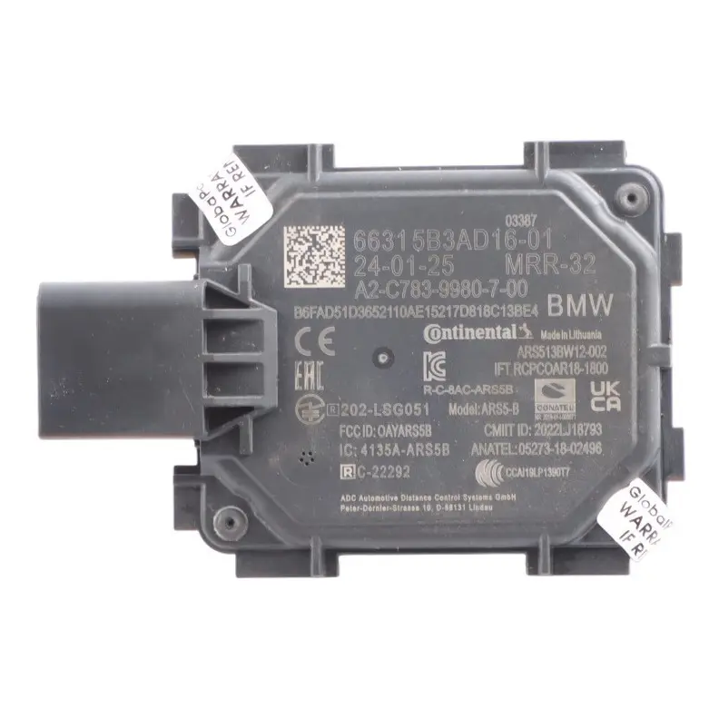 Distronic Radar Sensor Distance Control Unit Module to BMW F70 G60 U06 with Part number 5B3AD16 BMW F70 G60 U06 Distronic Radar Sensor Distance Control Unit Module - SKU 5B3AD16 - Part number 5B3AD16