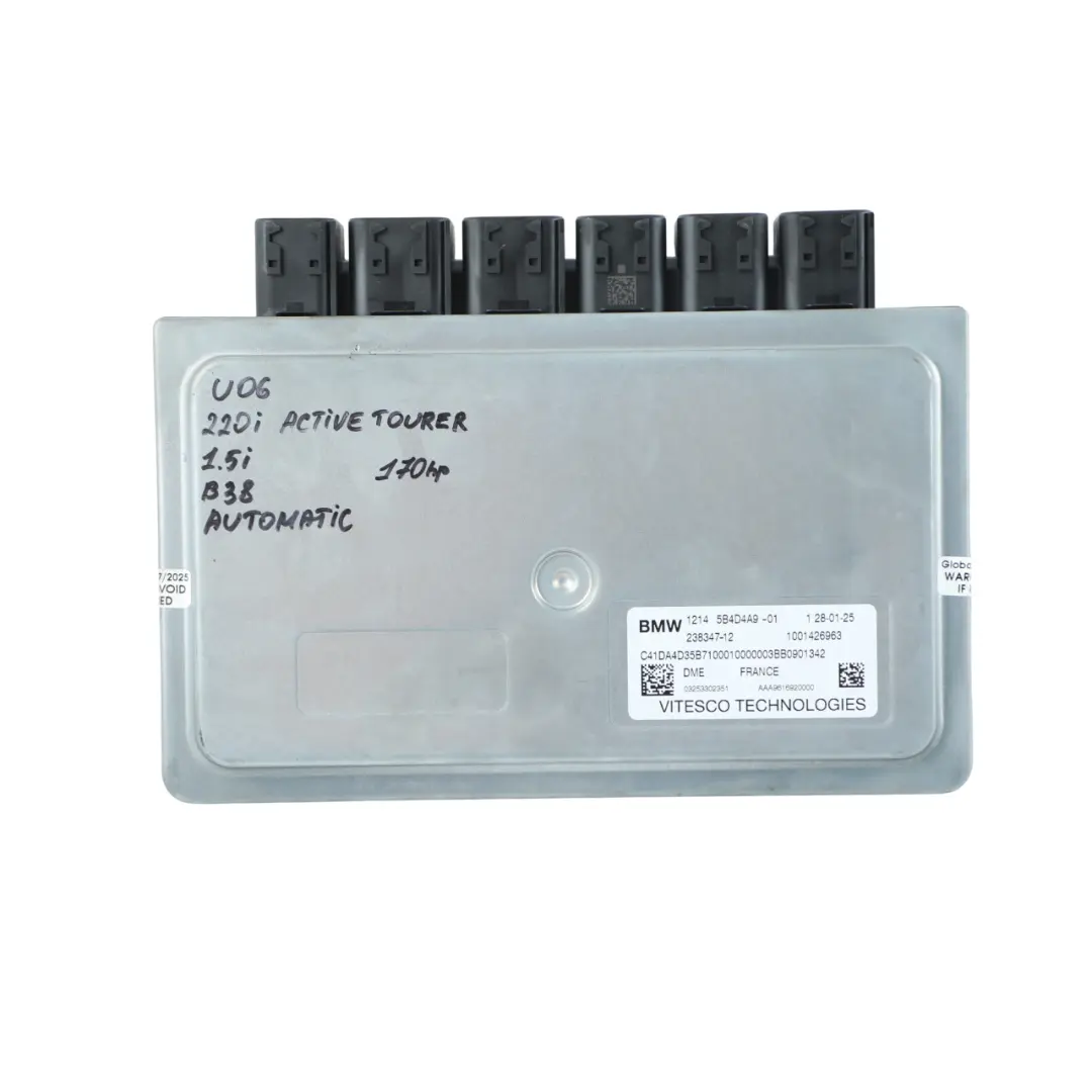 BMW U06 1.5i Mild Hybrid 220i B38N 170HP Engine ECU Kit DME BCP + Key - SKU 5B4D4A9-1 - Part number 5B4D4A9