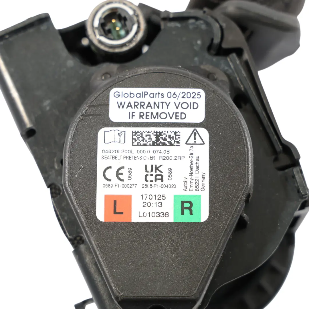 BMW U06 Sicherheitsgurt Oberer Gurt Hinten Außen Sicherheitsgurt Schwarz - SKU 5B4E7A1 - Teilenummer 5B4E7A1