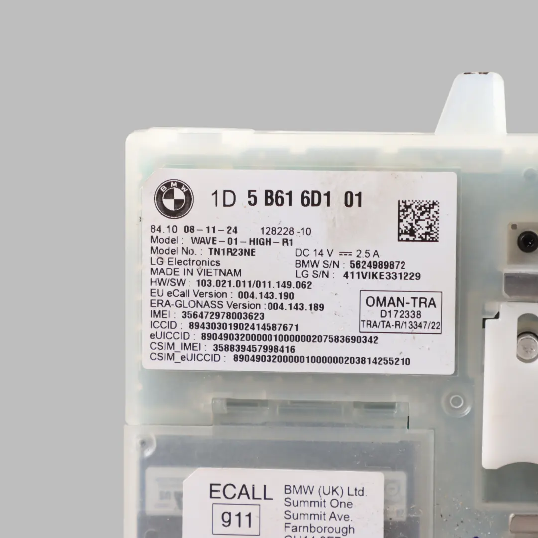 BMW U06 Telematics Module Communication Box - SKU 5B616D1 - Part number 5B616D1