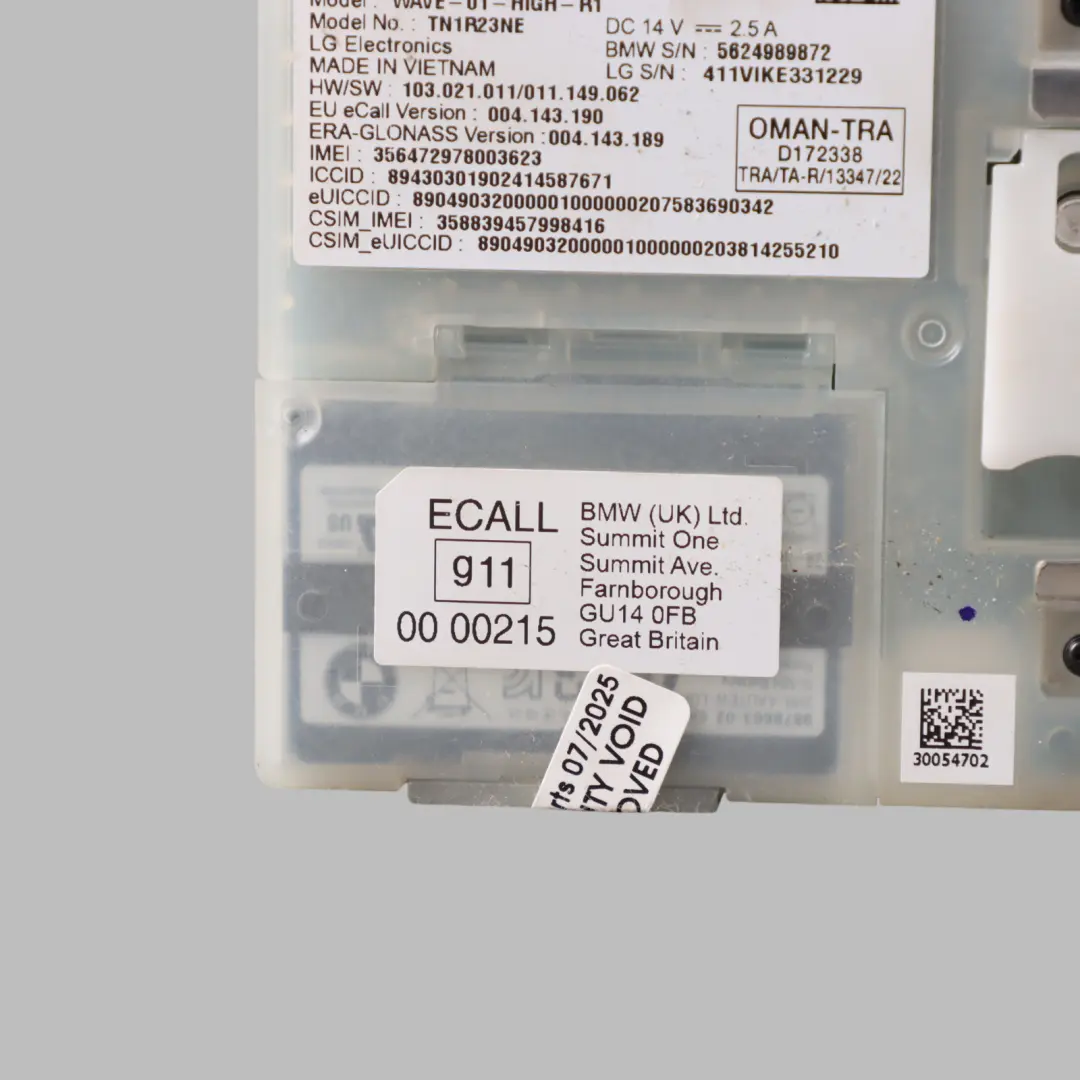 Telematics Module Communication Box to BMW U06 with Part number 5B616D1 BMW U06 Telematics Module Communication Box - SKU 5B616D1 - Part number 5B616D1