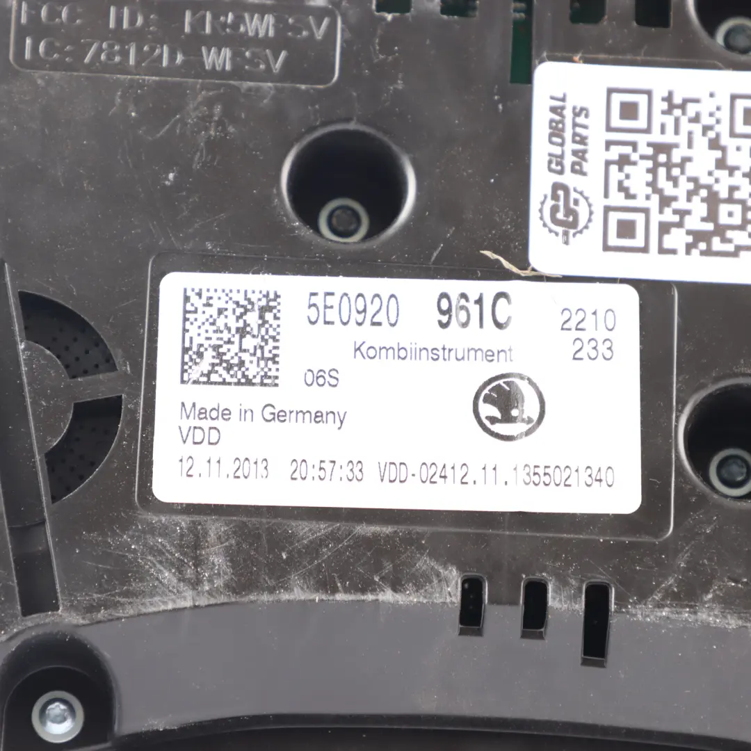 Skoda Octavia 5E Instrument Cluster Speedometer Automatic Diesel - SKU RHD-5E0920961C - Part number 5E0920961C