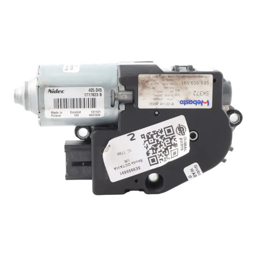 Mk3 III 5E Panoramic Sunroof Motor Regulator Nidec to Skoda Octavia with Part number 5E9959591 Skoda Octavia Mk3 III 5E Panoramic Sunroof Motor Regulator Nidec - SKU 5E9959591 - Part number 5E9959591
