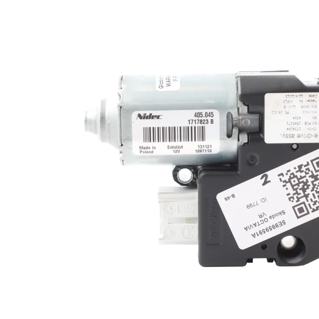 Mk3 III 5E Panoramic Sunroof Motor Regulator Nidec to Skoda Octavia with Part number 5E9959591A Skoda Octavia Mk3 III 5E Panoramic Sunroof Motor Regulator Nidec - SKU 5E9959591A - Part number 5E9959591A