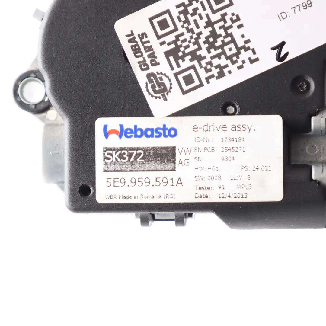 Skoda Octavia Mk3 III 5E Panoramic Sunroof Motor Regulator Nidec - SKU 5E9959591A - Part number 5E9959591A
