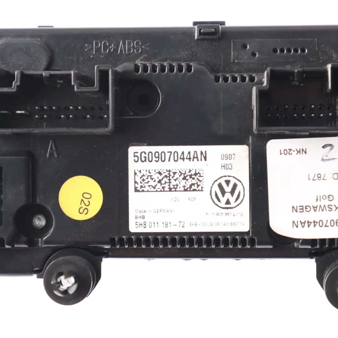 A/C Heater Control Panel Switch Unit to Volkswagen VW Golf Mk7 with Part number 5G0907044AN Volkswagen VW Golf Mk7 A/C Heater Control Panel Switch Unit - SKU 5G0907044AN - Part number 5G0907044AN