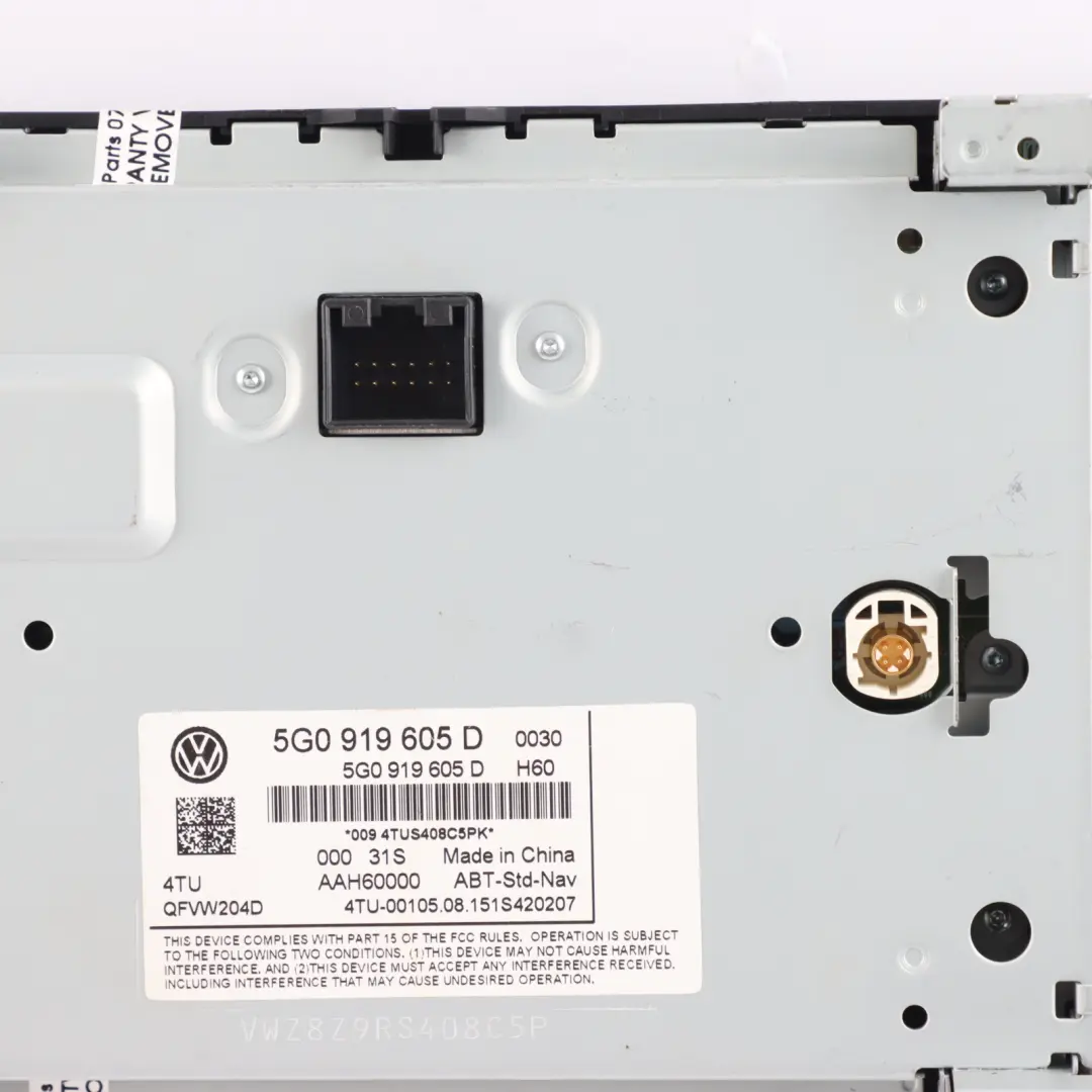 Radio Control Head Unit CD Player to VW Volkswagen Golf Mk7 VII with Part number 5G0919605D VW Volkswagen Golf Mk7 VII Radio Control Head Unit CD Player - SKU 5G0919605D - Part number 5G0919605D