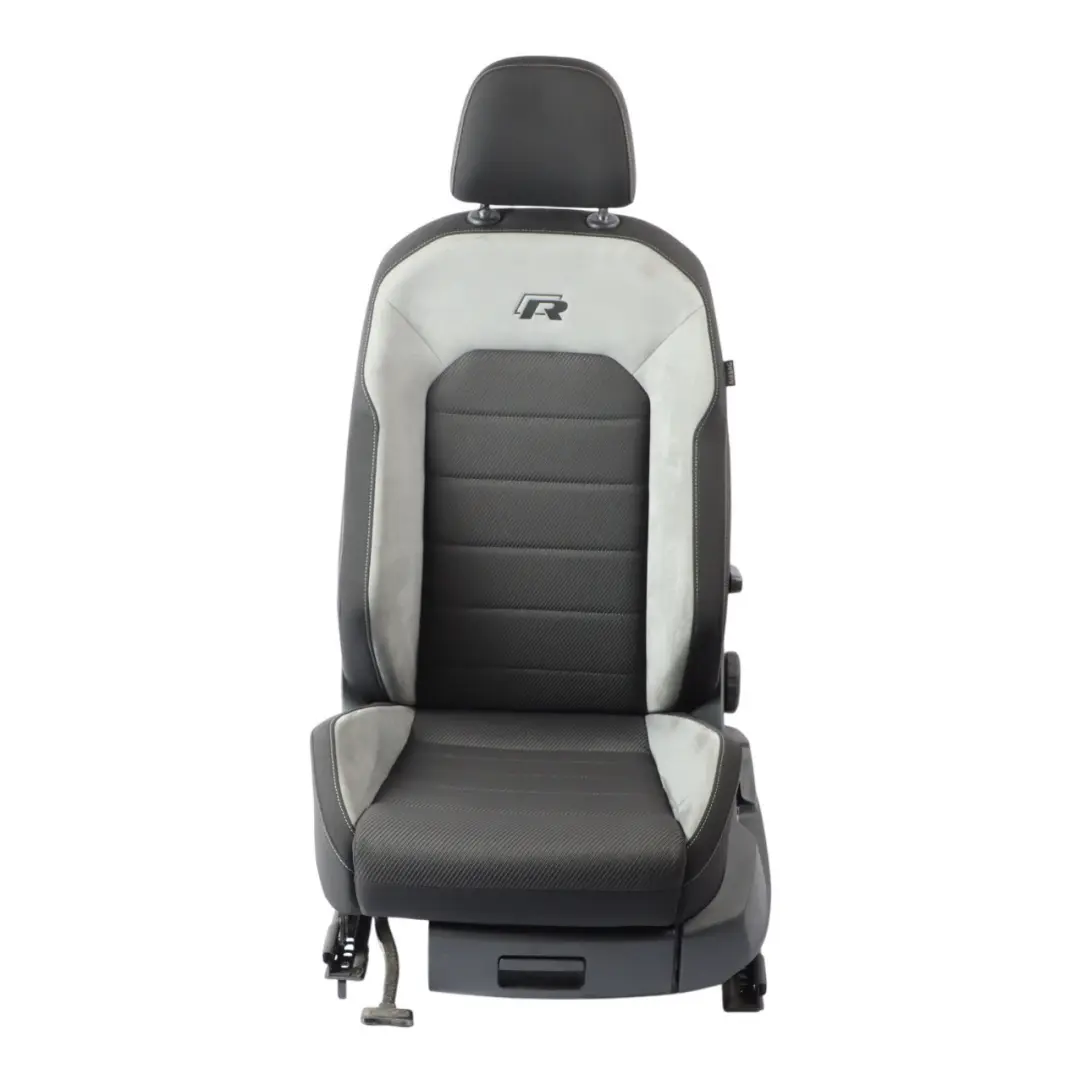 Volkswagen Golf Mk7 R-Line Front Seat Left N/S Alcantara Cloth Black Grey - SKU 5G4881805DK - Part number 5G4881805DK
