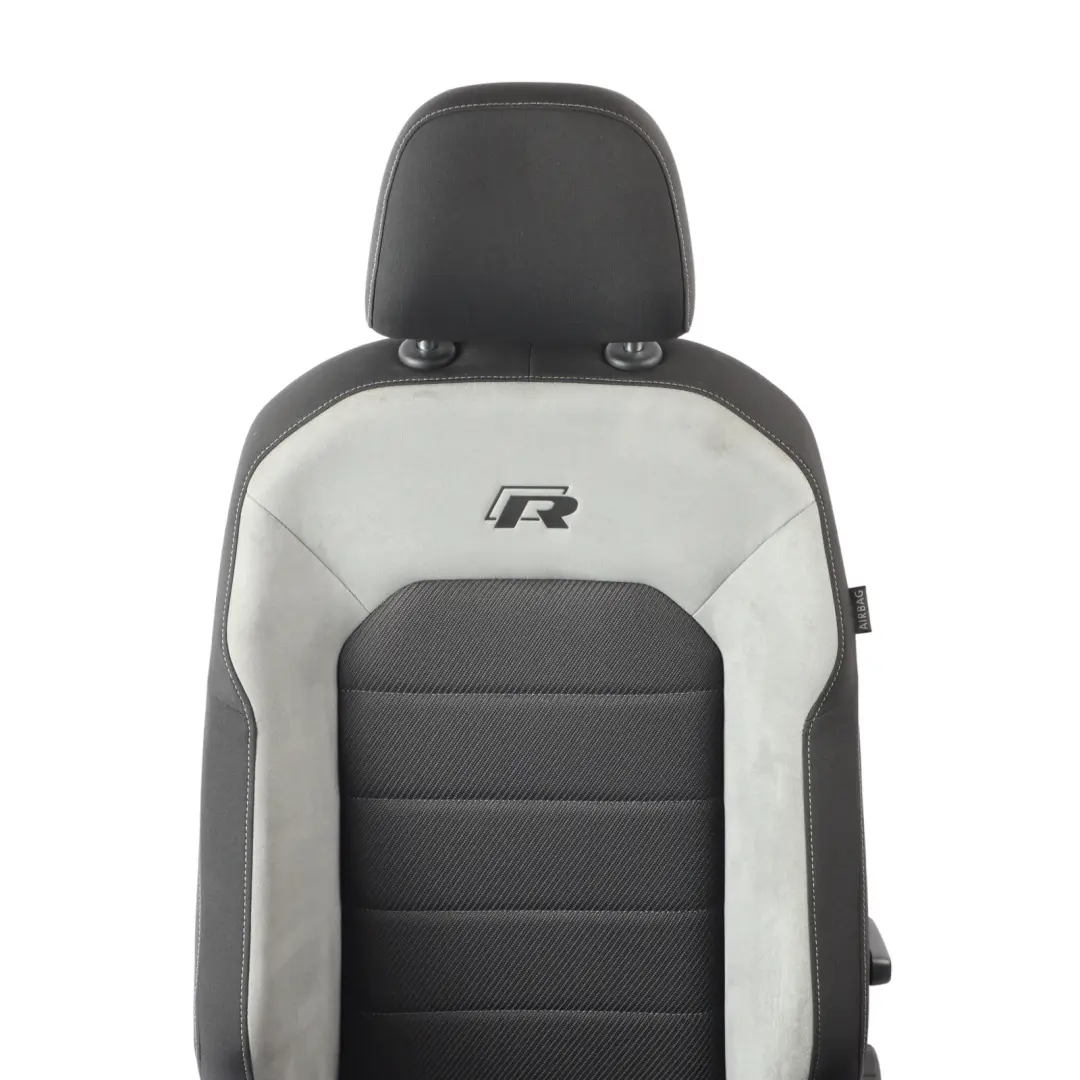 Volkswagen Golf Mk7 R-Line Front Seat Left N/S Alcantara Cloth Black Grey - SKU 5G4881805DK - Part number 5G4881805DK