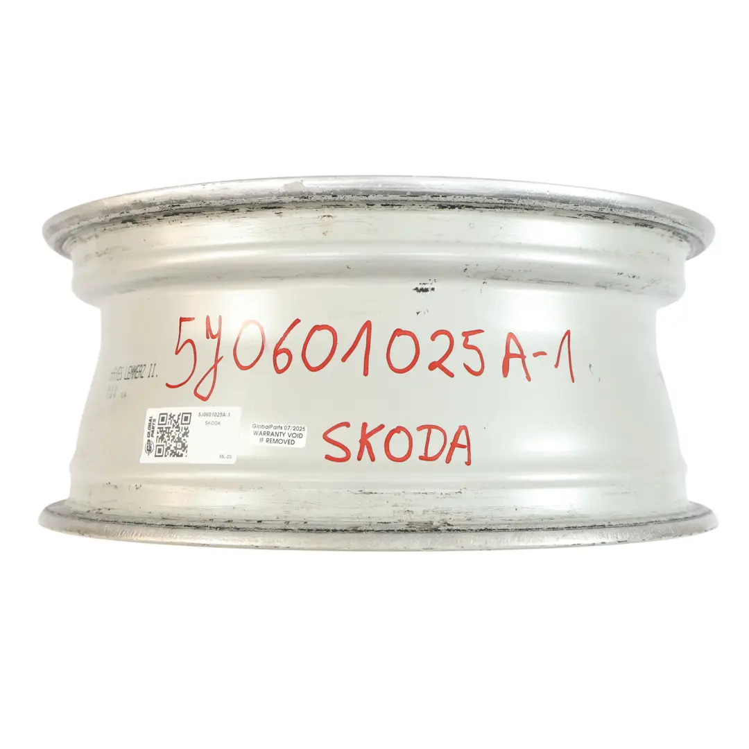 Skoda Fabia 5J Cerchio In Lega Argento 5 Razze 15" ET:43 6J - SKU 5J0601025A-1 - Numero di parte 5J0601025A