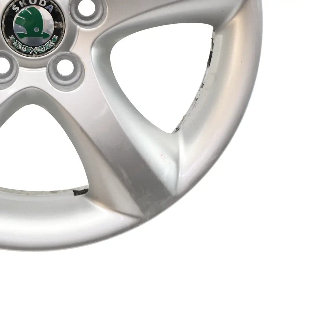 Skoda Fabia 5J Wheel Rim Alloy Silver 5 Spoke 15" ET:43 6J - SKU 5J0601025A-1 - Part number 5J0601025A