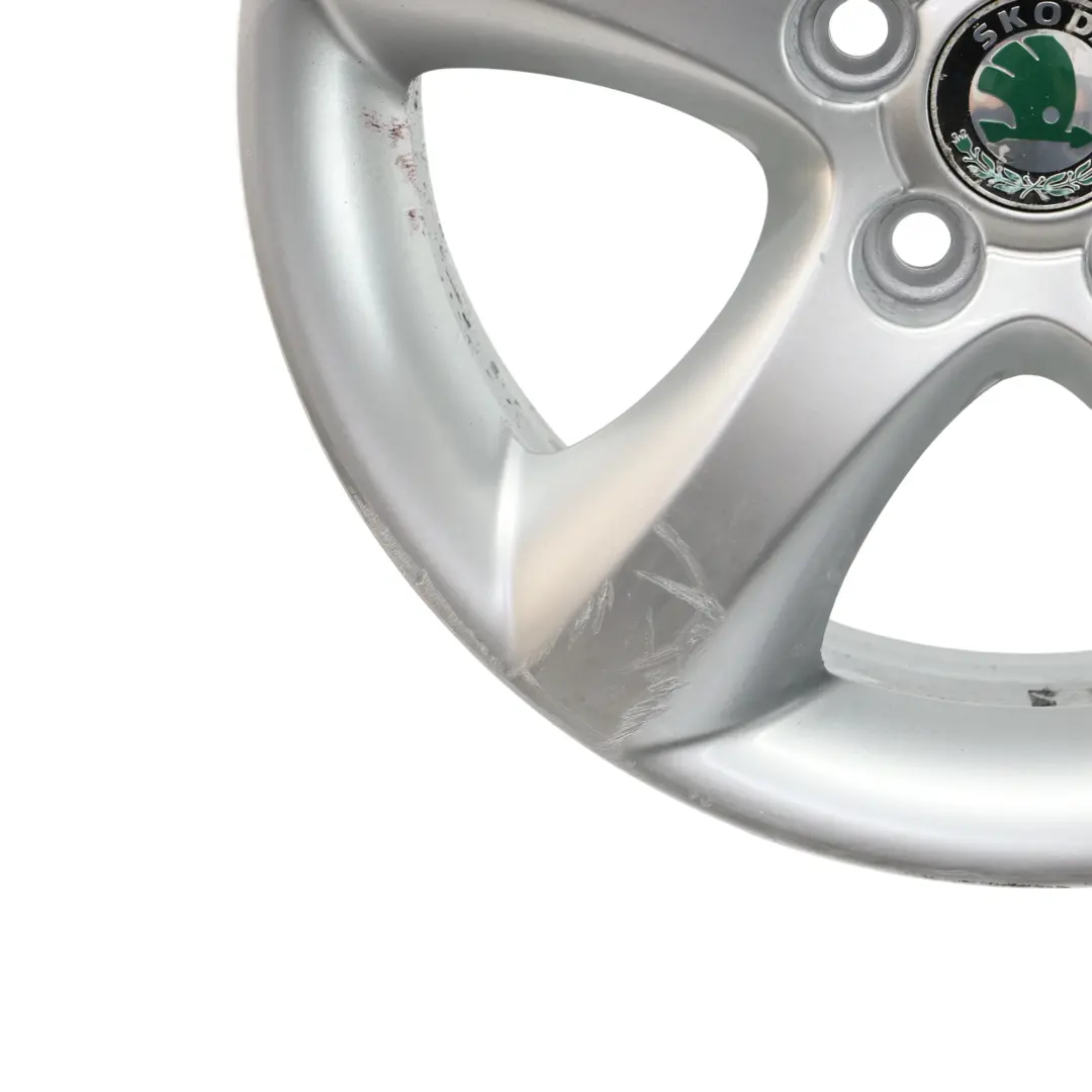 Skoda Fabia 5J Wheel Rim Alloy Silver 5 Spoke 15" ET:43 6J - SKU 5J0601025A-2 - Part number 5J0601025A