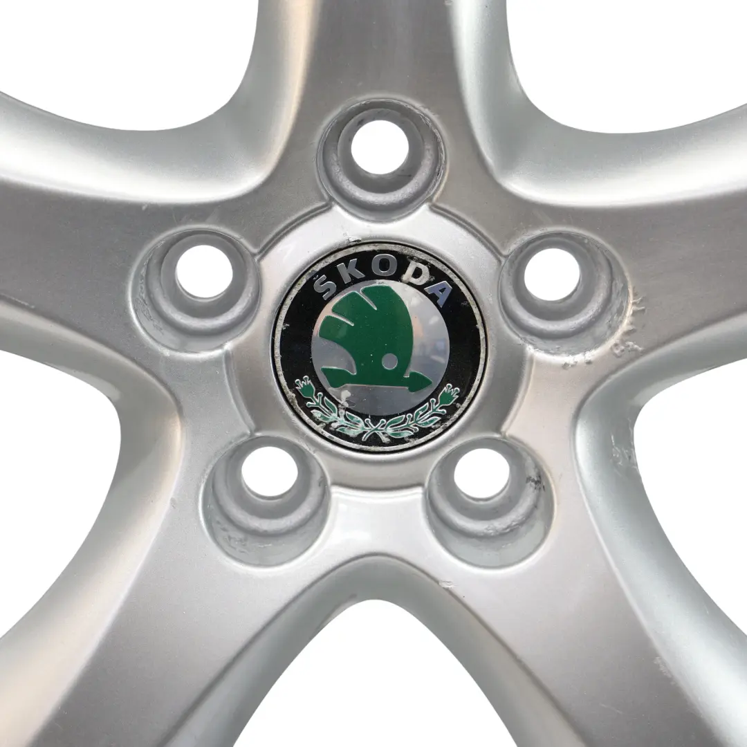 Skoda Fabia 5J Wheel Rim Alloy Silver 5 Spoke 15" ET:43 6J - SKU 5J0601025A-2 - Part number 5J0601025A