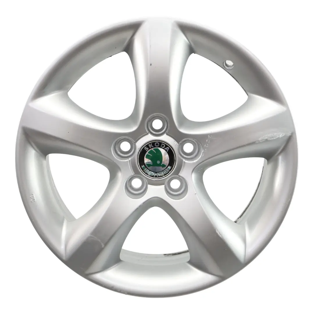 Rim Alloy Silver 5 Spoke 15" ET:43 6J to Skoda Fabia 5J Wheel with Part number 5J0601025A Skoda Fabia 5J Wheel Rim Alloy Silver 5 Spoke 15" ET:43 6J - SKU 5J0601025A-3 - Part number 5J0601025A