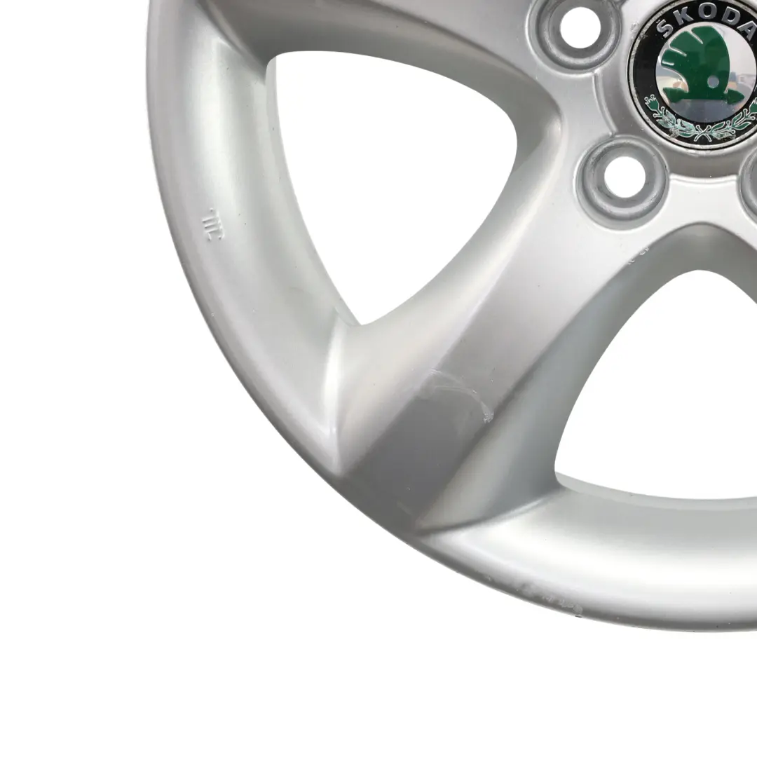 Skoda Fabia 5J Wheel Rim Alloy Silver 5 Spoke 15" ET:43 6J - SKU 5J0601025A-3 - Part number 5J0601025A