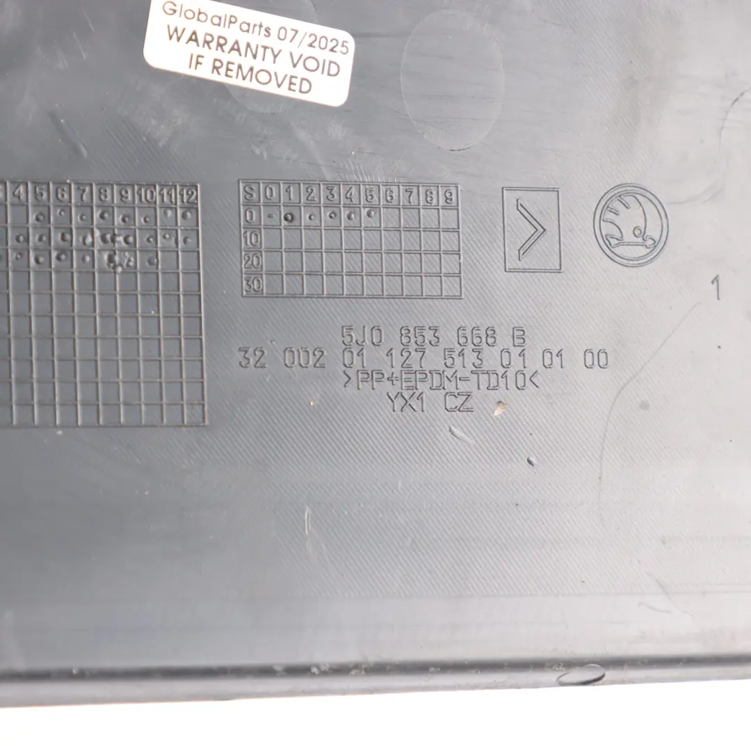 Skoda Fabia 5J Front Bumper Grille Trim Panel Cover Black - SKU 5J0853668B - Part number 5J0853668B