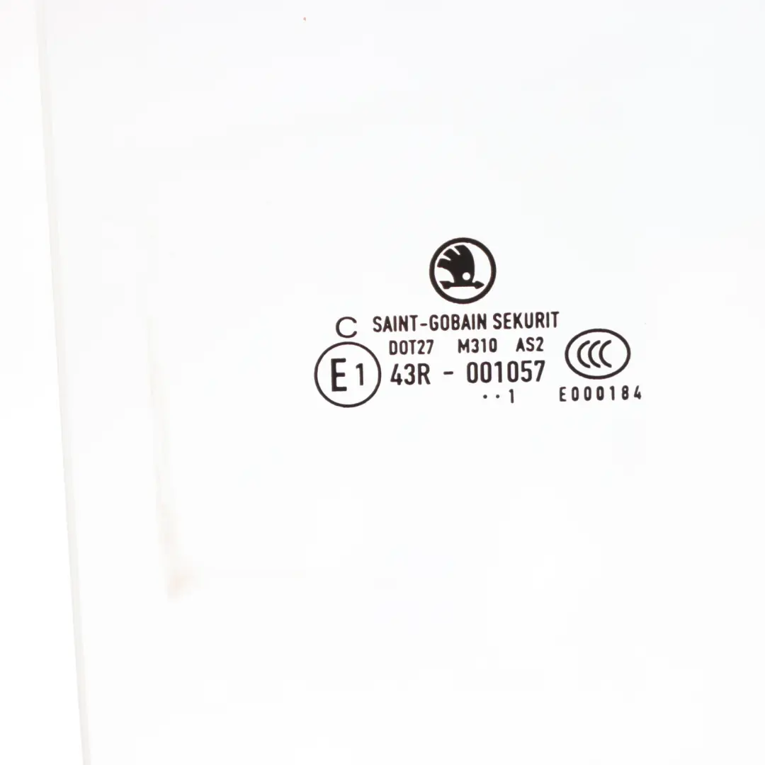 Door Side Window Glass AS2 Rear Right O/S to Skoda Fabia 5J with Part number 5J6845206J Skoda Fabia 5J Door Side Window Glass AS2 Rear Right O/S - SKU 5J6845206J - Part number 5J6845206J