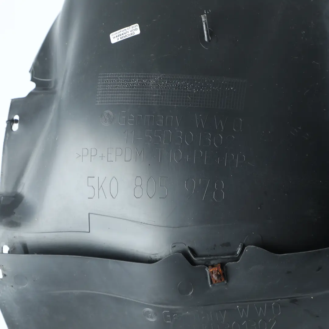 Mk6 VI Wheel Arch Liner Splash Guard Front Right O/S to Volkswagen Golf with Part number 5K0805912B Volkswagen Golf Mk6 VI Wheel Arch Liner Splash Guard Front Right O/S - SKU 5K0805912B - Part number 5K0805912B