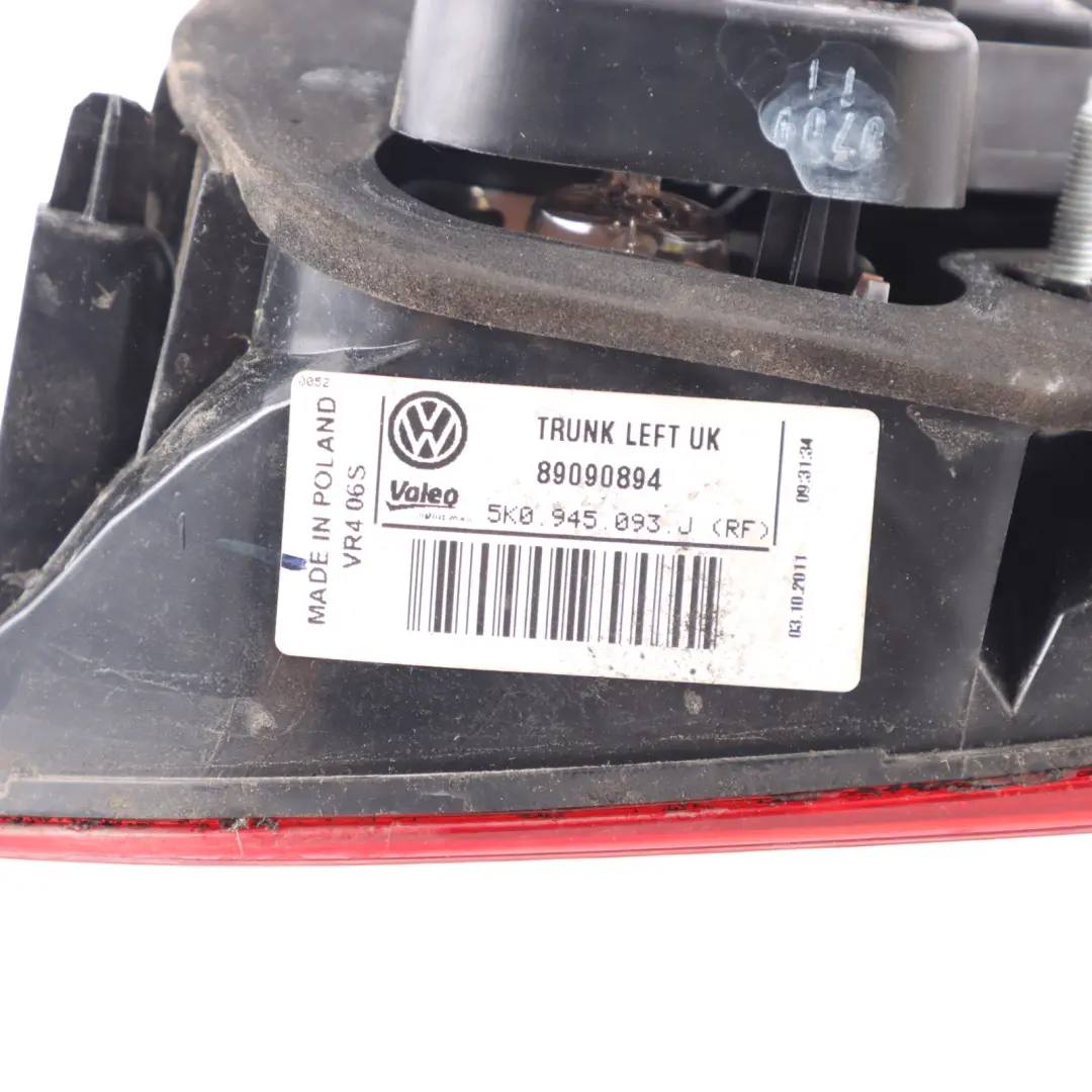 VW Volkswagen Golf 6 Rear Tail Light Lamp Inner Hatch Lamp Left N/S - SKU RHD-5K0945093J - Part number 5K0945093J