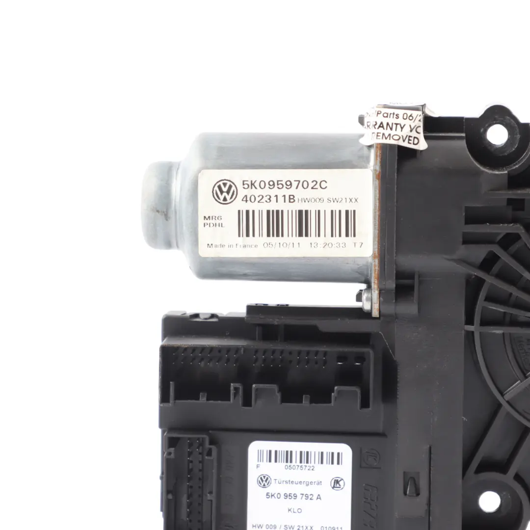Mk6 VI Window Lifter Motor Front Left N/S Regulator to Volkswagen Golf with Part number 5K0959702C Volkswagen Golf Mk6 VI Window Lifter Motor Front Left N/S Regulator - SKU 5K0959702C - Part number 5K0959702C