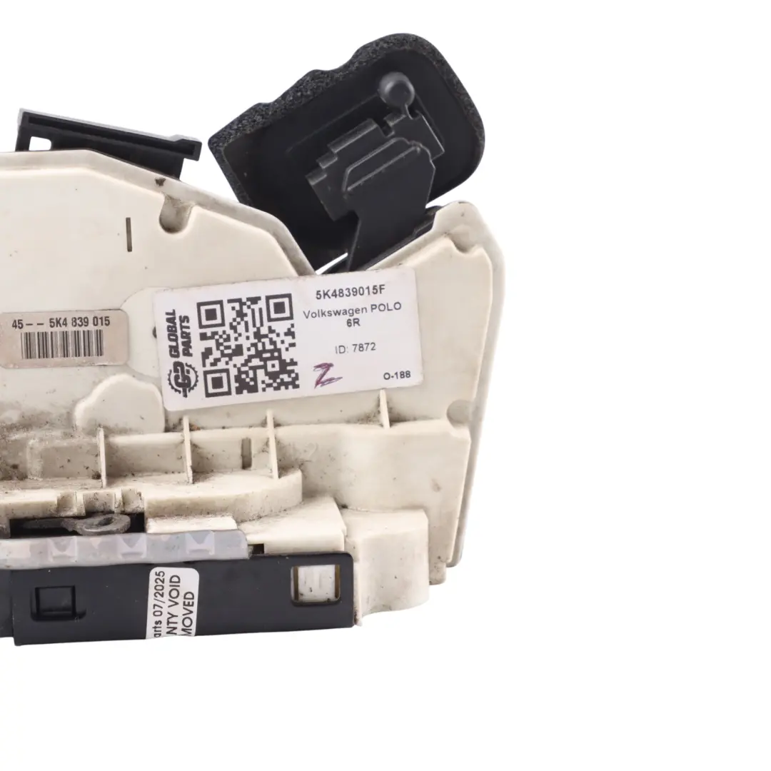 Volkswagen Polo 6R Meccanismo Blocco Porta Posteriore Sinistro - SKU 5K4839015F - Numero di parte 5K4839015F