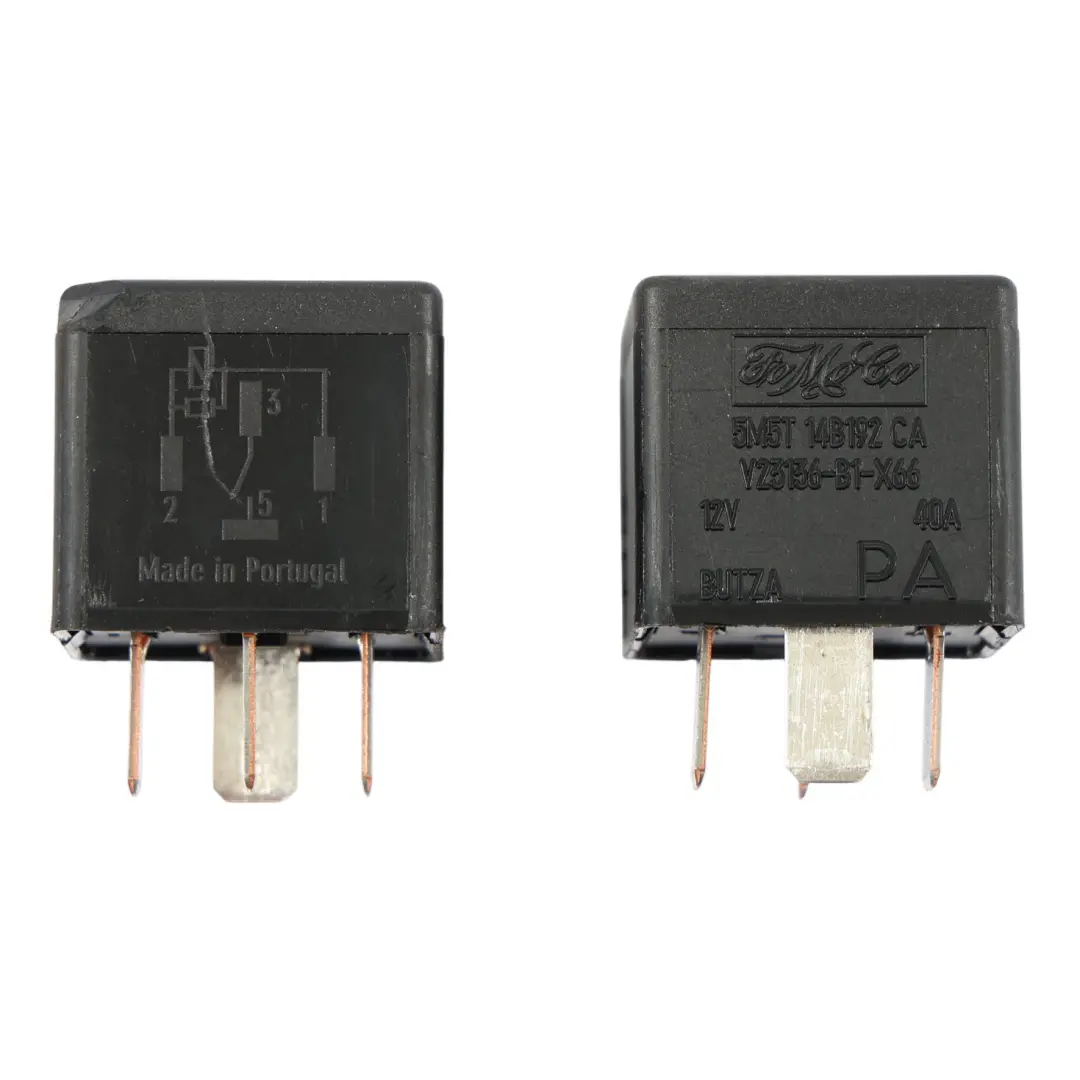 Ford Transit Custom Relay 4-Pin Black 12V 40A FOMOCO SET - SKU 5M5T14B192CA - Part number 5M5T14B192CA