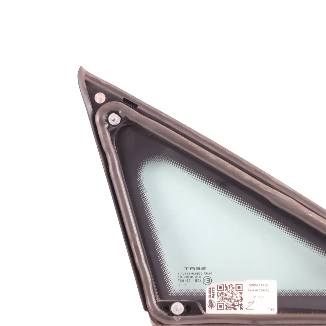 Window Glass Triangle Fixed Quarter Front Left N/S AS2 5P0845412C to Seat Altea XL with Part number 5P0845411C Seat Altea XL Window Glass Triangle Fixed Quarter Front Left N/S AS2 5P0845412C - SKU 5P0845411C - Part number 5P0845411C