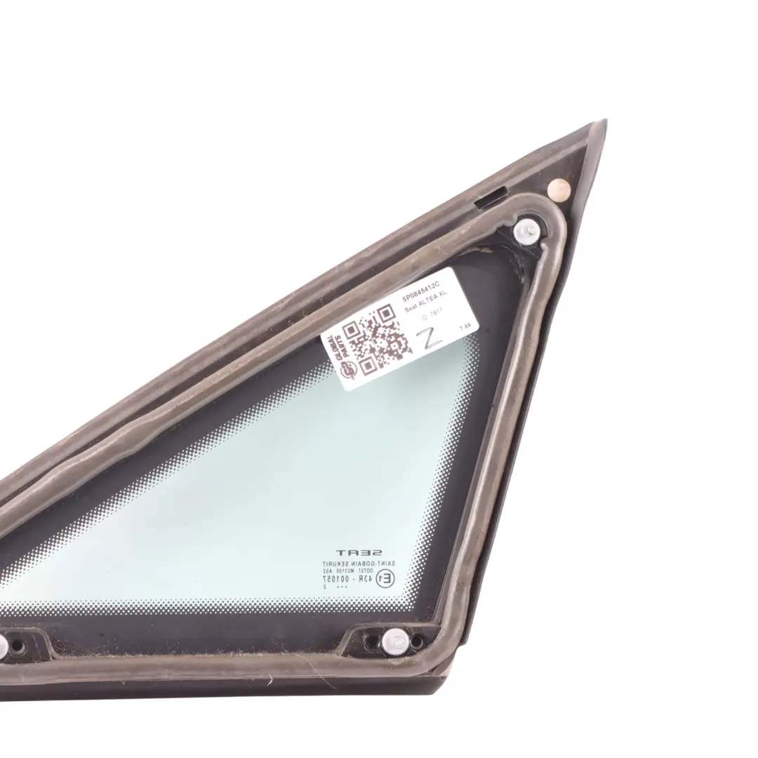 Window Glass Triangle Fixed Quarter Front Right O/S AS2 to Seat Altea XL with Part number 5P0845412C Seat Altea XL Window Glass Triangle Fixed Quarter Front Right O/S AS2 - SKU 5P0845412C - Part number 5P0845412C