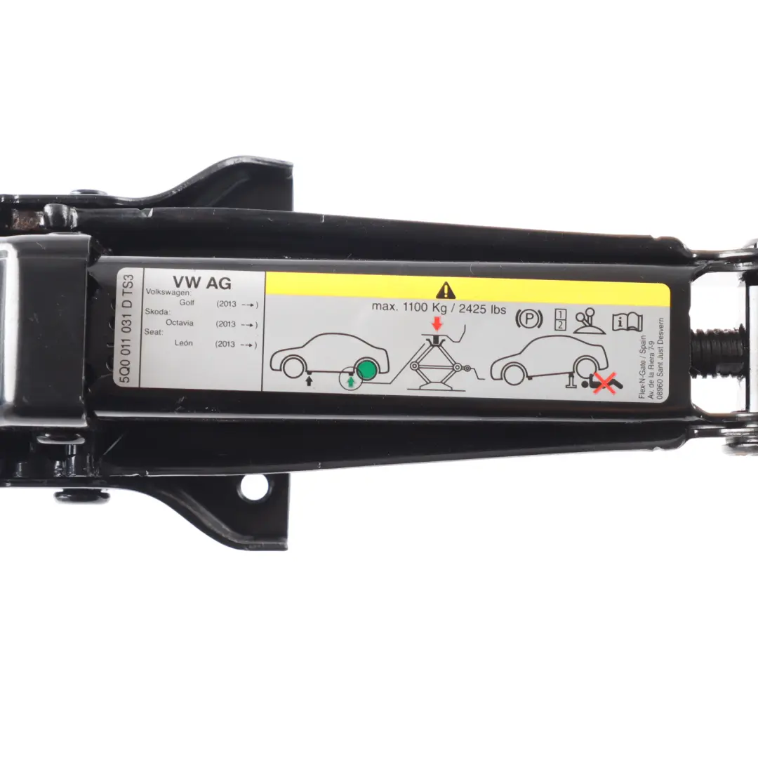 Seat Leon Cupra 5F Volkswagen Golf Mk7 Gato Elevador Herramienta Rueda Repuesto - SKU 5Q0011031D - Número de pieza 5Q0011031D