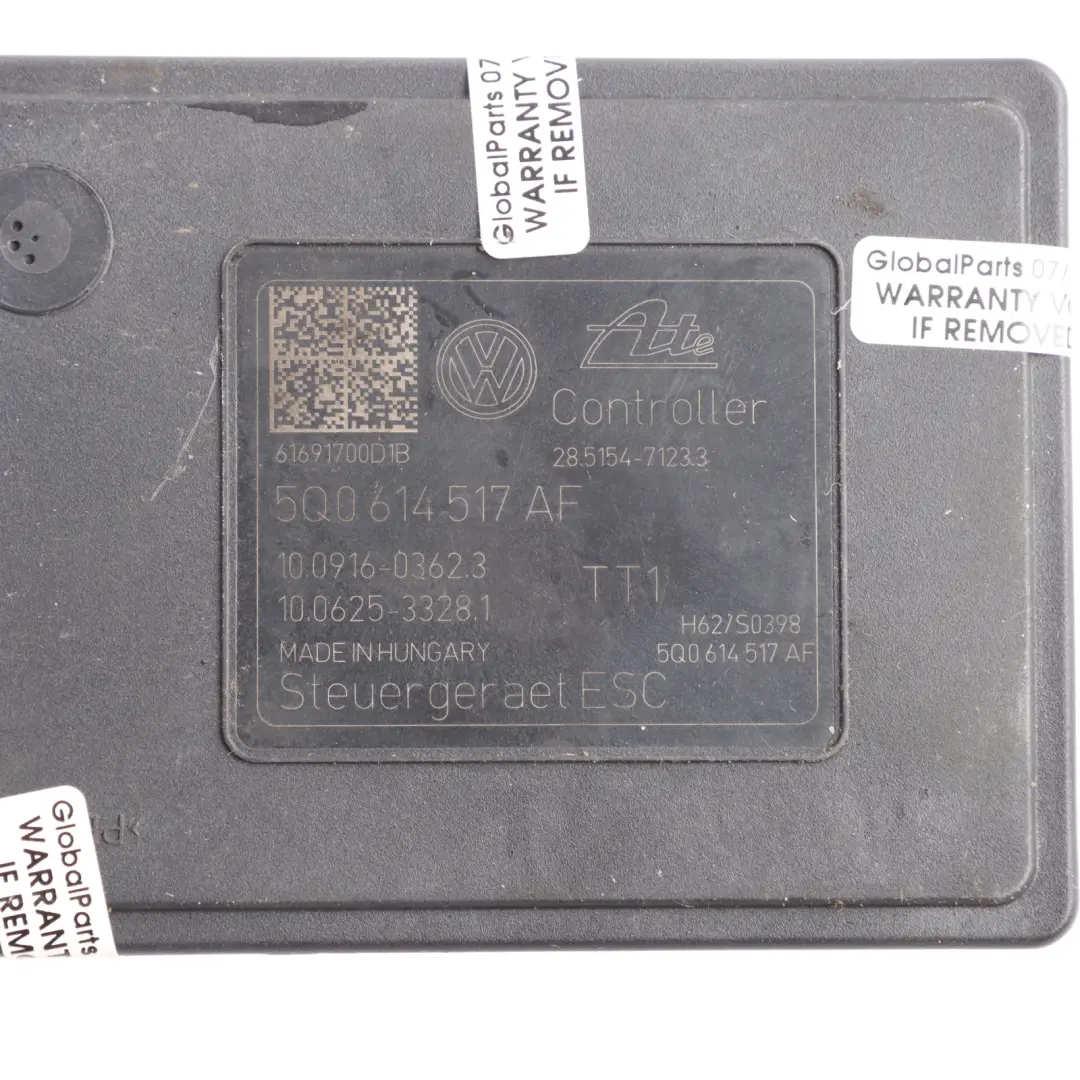 Skoda Octavia Mk3 III ABS Pump Hydraulic Control Unit Module - SKU 5Q0614517AF - Part number 5Q0614517AF