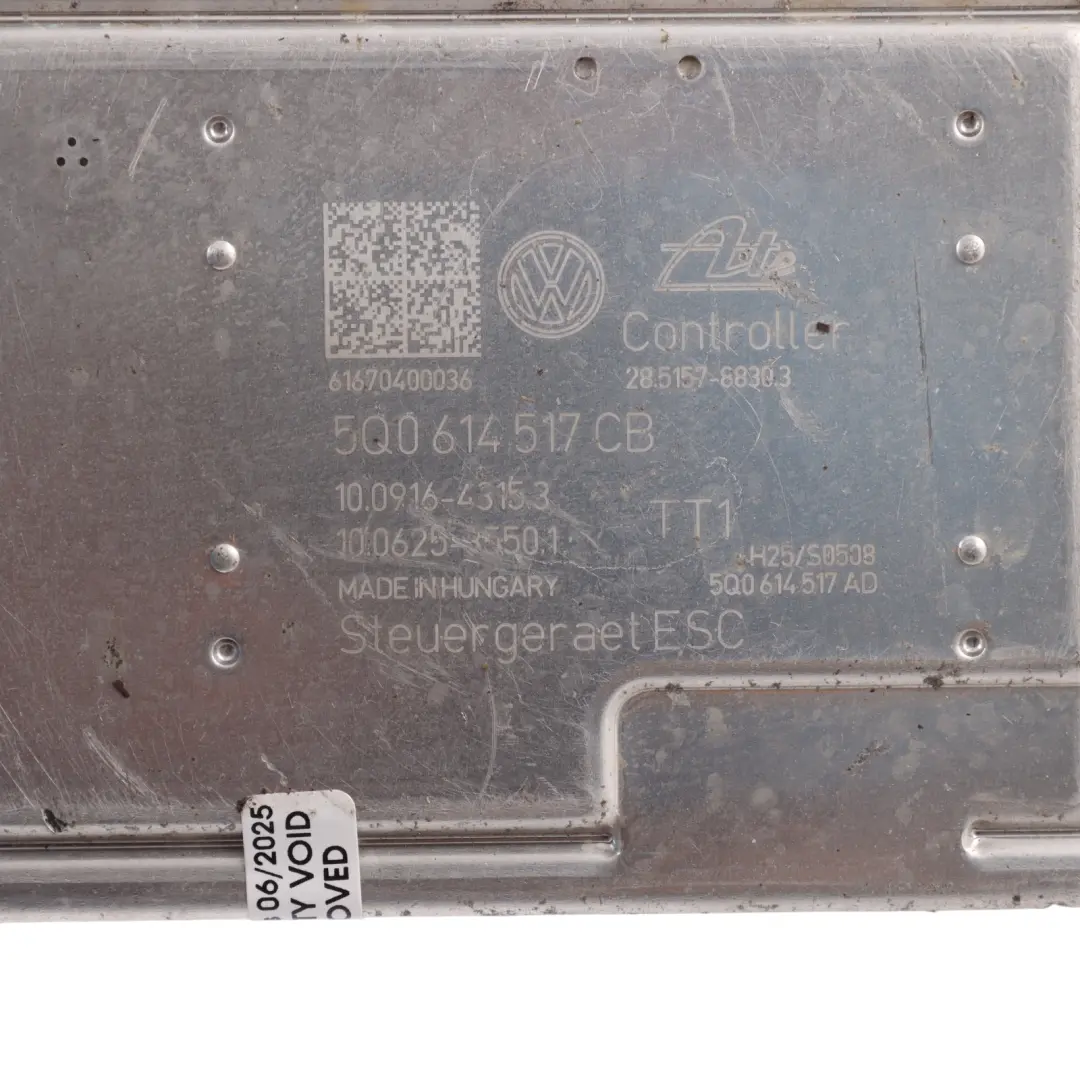 ABS Pump Modulator Control Module Hydraulic Unit to Audi A3 8V with Part number 5Q0614517CB Audi A3 8V ABS Pump Modulator Control Module Hydraulic Unit - SKU 5Q0614517CB - Part number 5Q0614517CB