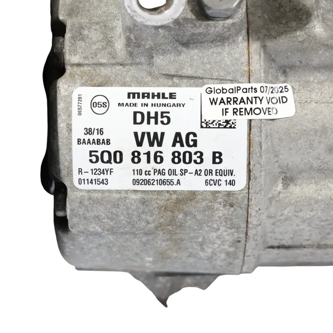 Condizionata A/C Compressore per Audi A3 8V VW Golf Mk7 VII Aria con numero di parte 5Q0816803B Audi A3 8V VW Golf Mk7 VII Aria Condizionata A/C Compressore - SKU 5Q0816803B - Numero di parte 5Q0816803B