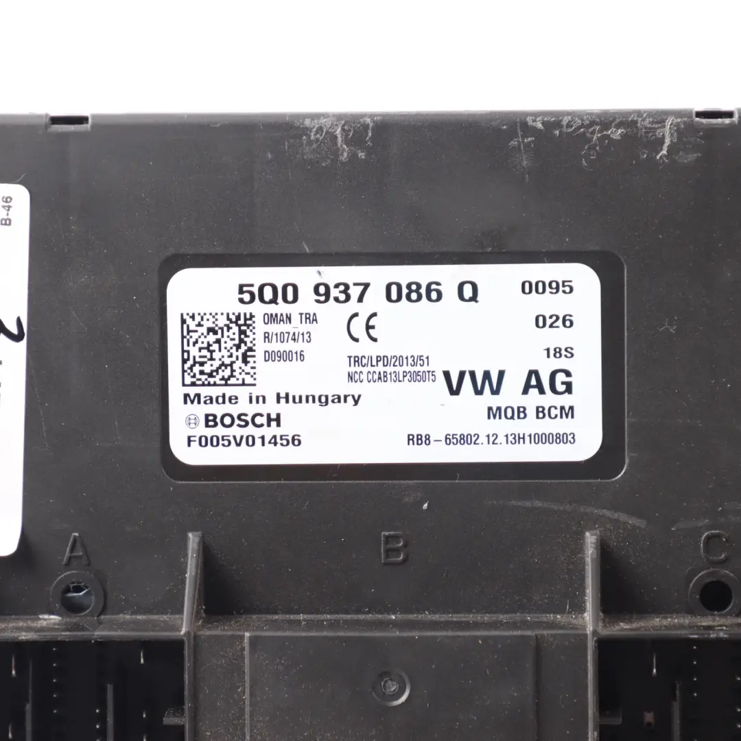 Skoda Octavia Mk3 III 5E Body Control Comfort Module Unit - SKU 5Q0937086Q - Part number 5Q0937086Q